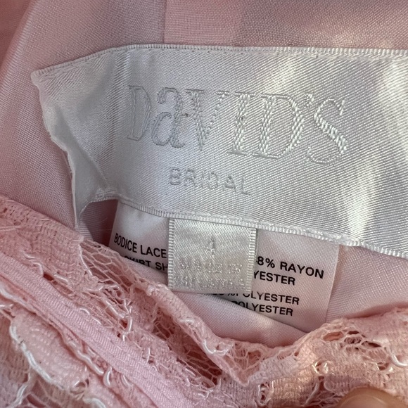 Pink long dress over one shoulder David’s bridal size 4 - Picture 5 of 5